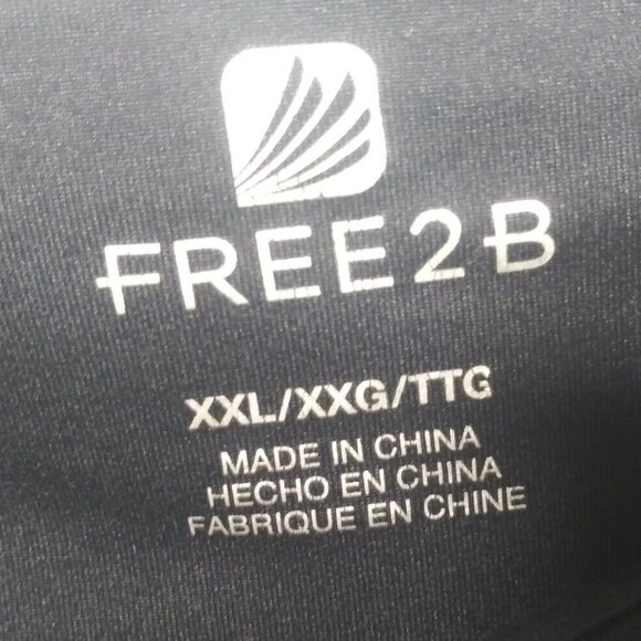 womens Leggings XXL stretch knit black two-tone Free 2 B By free Country mesh - Picture 5 of 10